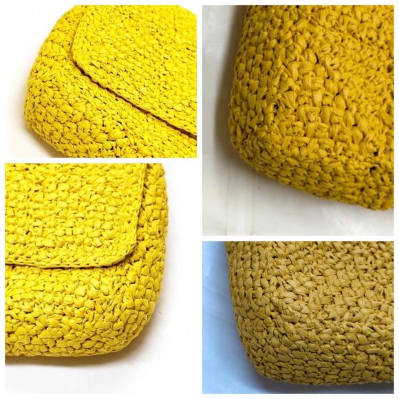 Saint Laurent Shoulder Bag Yellow Straw 995-070325 - Picture 6 of 13